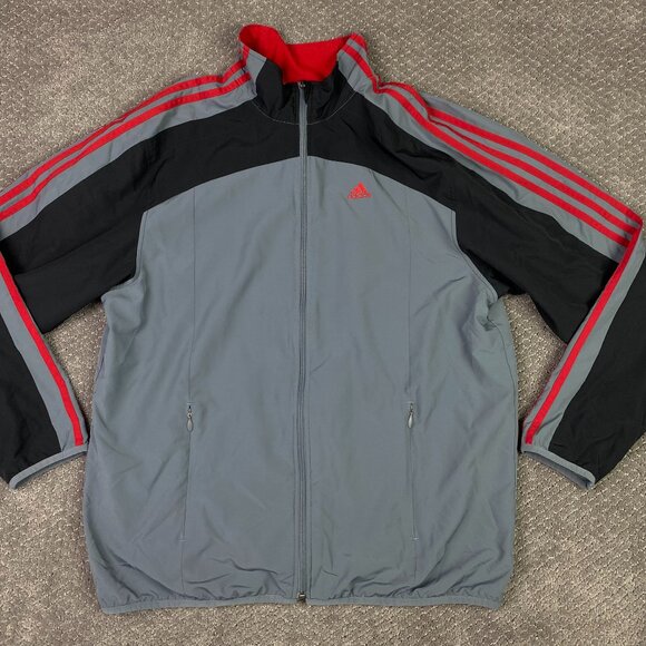 Adidas 2007 Clima365 Windbreaker Jacket Men's Medium Gray Black Red ClimaProof - Picture 1 of 10